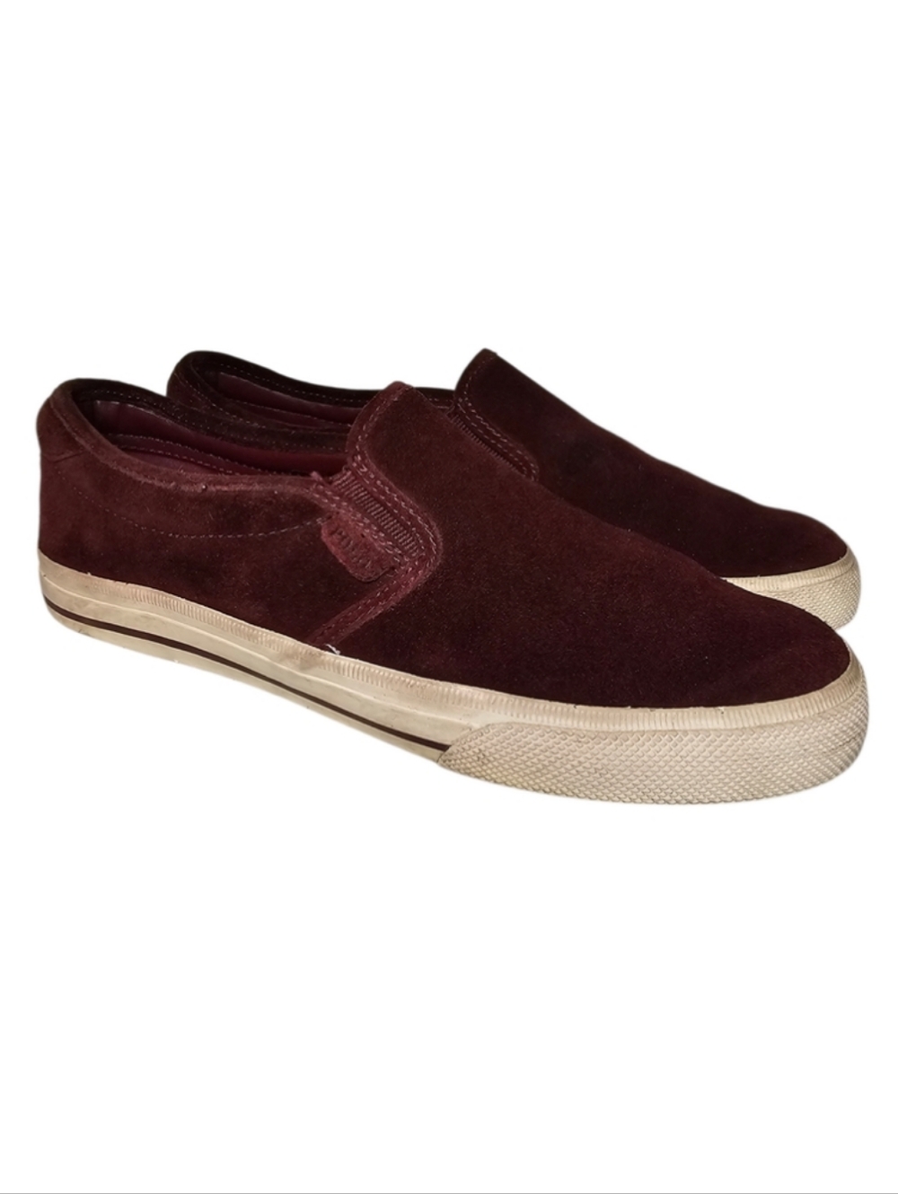 Polo Ralph Lauren Vaughn Shoes - Men's Size 10 - Burgundy Suede Slip-On Sneakers